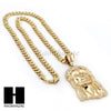 HIP HOP JESUS FACE PENDANT & DIAMOND CUT CUBAN LINK CHAIN NECKLACE N33 - Raonhazae