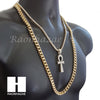 BLING ANKH CHARM 16"-30" TENNIS CHAIN 30" CUBAN CHAIN NECKLACE G24 - Raonhazae