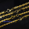 Men Stainless Steel 14k Gold Plated 3 to7mm wide 20" 24" 30" Rope Chain Necklace - Raonhazae