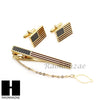 14K GOLD TONE AMERICAN FLAG PRESIDENT CUFFLINKS TIE PIN GIFT BOX03 - Raonhazae