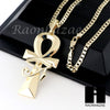 RUBY EYE OF HERU ANKH PENDANT CUBAN LINK ROPE CUBAN NECKLACE SET D015 - Raonhazae