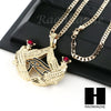 RUBY NEKHBET EYE OF HORUS PENDANT CUBAN LINK ROPE CUBAN NECKLACE SET 18 - Raonhazae