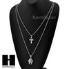 STAINLESS STEEL KING-TUT & ANKH PENDANT 24" 30" ROPE CHAIN NECKLACE SET NP016 - Raonhazae
