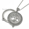 New Silver 5X Magnifying Glass Tree of Life Pendant 31" Chain Necklace SJ045S - Raonhazae