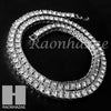 Silver Tennis Choker Necklace 1 Row Solitaire Lab Diamond 4.5mm Chain S - Raonhazae