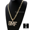 MENS HIP HOP BMF PENDANT & DIAMOND CUT CUBAN LINK CHAIN NECKLACE NN42 - Raonhazae