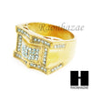 MEN RING 316L STAINLESS STEEL GOLD TONE CZ BLING RING SIZE 8-12 SR001G - Raonhazae