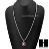 STAINLESS STEEL RUBY JESUS FACE PENDANT 24" ROPE CHAIN NECKLACE NP024 - Raonhazae