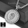 MENS STAINLESS STEEL LION FACE MEDALLION PENDANT 24" ROPE CHAIN NECKLACE NP012 - Raonhazae