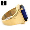 MEN RING 316L STAINLESS STEEL GOLD SAPPHIRE CZ RING SIZE 8-12 SR015BL - Raonhazae