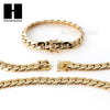 14k Gold Finish Heavy 12mm Miami Cuban Link Chain Necklace Bracelet Various SetE - Raonhazae