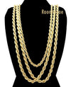 Men Stainless Steel 14k Gold Plated 3 to7mm wide 20" 24" 30" Rope Chain Necklace - Raonhazae