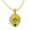 Sterling Silver .925 AAA Lab Diamond King Lion w/2.5mm 20" 24" Moon Cut Chain 49 - Raonhazae