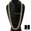 New Run Dmc 14k Yellow Gold Plated 12 to 20mm wide 30" Hollow Dookie Rope Chain - Raonhazae