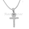 Sterling Silver .925 AAA Lab Diamond Bling Ankh Cross w/2.5mm Moon Cut Chain S53 - Raonhazae