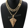 Hip Hop Quavo Diamond Shaped Crucifix Miami Cuban Choker Chain Necklace L52 - Raonhazae