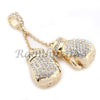 MENS 14K GOLD PT BOXING GLOVES 18" TENNIS CHAIN 16" 30" CHOKER CUBAN CHAIN S27G - Raonhazae