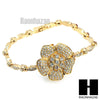 NEW Women Luxury Golden Flower Lab Simulated Diamond Bracelet Wrist Watch WW002 - Raonhazae