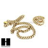 Hip Hop Men 14k Gold Finish Heavy Cuban Link Chain / Bracelet 9" 24" 30" 36" Set - Raonhazae