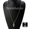 Sterling Silver .925 AAA Lab Diamond ANKH Cross 2.5mm Moon Cut Chain S5 - Raonhazae