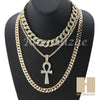 14K GOLD PT Lil ANKH CROSS MIAMI CUBAN 16"~30" CHOKER TENNIS CHAIN S20 - Raonhazae