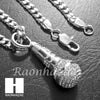 316L Stainless steel Silver MIC Pendant w/ 5mm Cuban Chain SG36 - Raonhazae