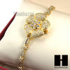 NEW Women Luxury Golden Flower Lab Simulated Diamond Bracelet Wrist Watch WW002 - Raonhazae