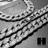 Rhodium PT 15mm 8.5" - 24" Miami Cuban Choker Chain Necklace Bracelet - Raonhazae