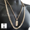 NUGGET DOG TAG ROPE CHAIN DIAMOND CUT 30" CUBAN LINK CHAIN NECKLACE S59 - Raonhazae