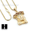 MEN JESUS & KING LION PENDANT BOX CUBAN CHAIN DOUBLE NECKLACE SET SD04 - Raonhazae