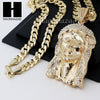 HIP HOP JESUS FACE PENDANT & DIAMOND CUT CUBAN LINK CHAIN NECKLACE N33 - Raonhazae