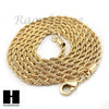 HIP HOP 14K GOLD PT 4 CHAINS ROPE, BOX, 30" CUBAN LINK NECKLACE CHAIN SET GN158G - Raonhazae