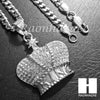 316L Stainless steel Silver King Crown w/ 5mm Cuban Chain SG08 - Raonhazae