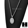 MENS STAINLESS STEEL JESUS FACE MEDALLION PENDANT 24" ROPE CHAIN NECKLACE NP015 - Raonhazae