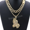 Hip Hop Quavo PRAYING HANDS Miami Cuban Choker Tennis Chain Necklace L05 - Raonhazae