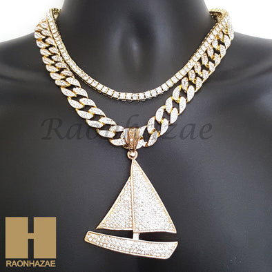 14k Gold PT Lil Yachty QC Miami Cuban 16"~20" Choker Chain Necklace H01 - Raonhazae