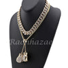 MENS 14K GOLD PT BOXING GLOVES 18" TENNIS CHAIN 16" 30" CHOKER CUBAN CHAIN S27G - Raonhazae