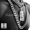 Hip Hop Jesus Pendant 16" Choker 18" Tennis 30" Miami Cuban Chain 26S - Raonhazae