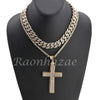 MENS 14K GOLD PT JESUS CROSS 18" TENNIS CHAIN 16" 30" CHOKER CUBAN CHAIN S30G - Raonhazae