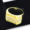 MENS HIP HOP RAPPER CHUNKY MICRO PAVE 14K GOLD PLATED RING SIZE 7 - 12 N011G - Raonhazae