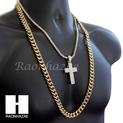 21 SAVAGE CROSS CHARM 16"-30" TENNIS CHAIN 30" CUBAN CHAIN NECKLACE G20 - Raonhazae