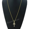 Sterling Silver .925 AAA Lab Diamond Bling Ankh Cross w/2.5mm Moon Cut Chain G53 - Raonhazae