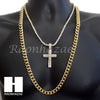 JESUS CROSS CHARM 16"-30" TENNIS CHAIN 30" CUBAN CHAIN NECKLACE G27 - Raonhazae