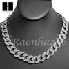 Rhodium PT 15mm 8.5" - 24" Miami Cuban Choker Chain Necklace Bracelet - Raonhazae