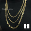 14K GOLD PLATED CONCAVE CUBAN NECKLACE CHAIN (6-10mm) w/ (8"/9"/24"/30"/36") - Raonhazae