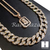 New 14k Gold PT Jesus Pendant 15mm Miami Cuban 30" Necklace SET S200 - Raonhazae