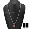 STAINLESS STEEL RUBY ANGEL CZ PENDANT 24" ROPE CHAIN NECKLACE NP020 - Raonhazae