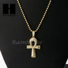 Sterling Silver .925 AAA Lab Diamond ANKH Cross 2.5mm Moon Chain SS010 - Raonhazae