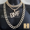 Hip Hop BMF Pendant 16" Choker 18" Tennis 30" Miami Cuban Chain 27 - Raonhazae