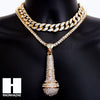 Hip Hop Premium Microphone Miami Cuban Choker Tennis Chain Necklace D - Raonhazae